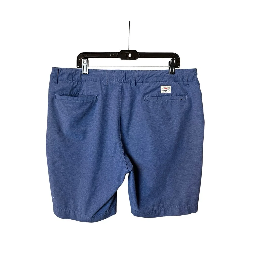 Faherty All Day Shorts Mens 38 Blue Performance Casual 9 Inch Inseam